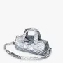 Borsa weekender LOQI Metallic – argento Puffy (medium)