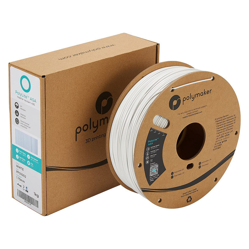 Polmask filamento per stampante 3D ASA, 1,75 mm, 1 kg – bianco (PF01002)