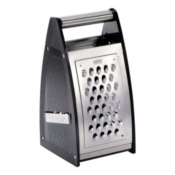 GEFU MUOVO grattugia a quattro lati nero, acciaio inox