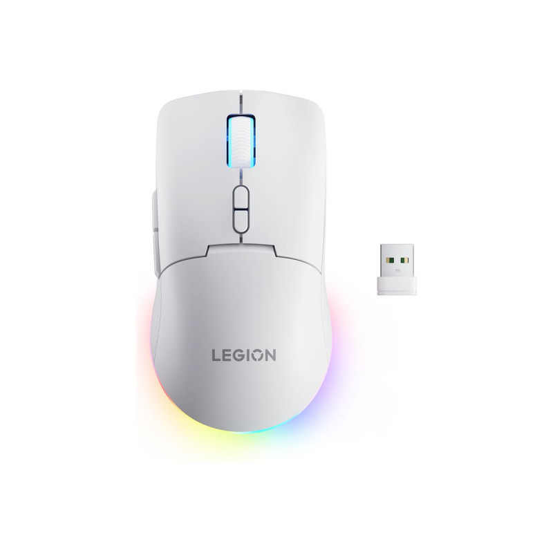 Lenovo Legion M220 RGB mouse gaming wireless, 2,4 GHz / Bluetooth / con cavo, bianco ghiacciaio (GY51V60437)