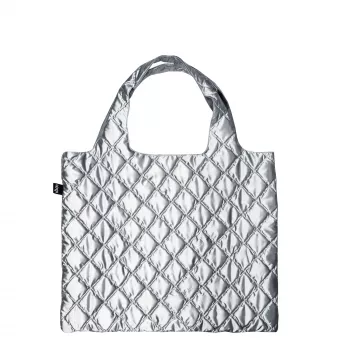 LOQI borsa Metallic – argento Puffy