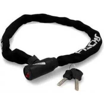 FISCHER lucchetto per bici a catena in neoprene con chiave, catena in acciaio temprato, 6 mm