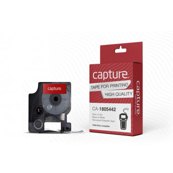 Capture nastro per etichettatura 6 mm x 5,5 m, nero su bianco (CA-1805442)