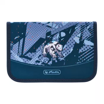 herlitz Tech Mech astuccio portapenne, 31 pezzi in poliestere, dimensioni: (L)205 x (P)140 x (A)38 mm, 2 ante