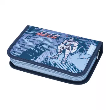 herlitz Tech Mech astuccio portapenne, 31 pezzi in poliestere, dimensioni: (L)205 x (P)140 x (A)38 mm, 2 ante