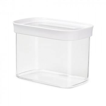 emsa barattolo per alimenti OPTIMA, rettangolare, 1,0 litro trasparente/bianco, sigillo di freschezza, senza BPA, plastica
