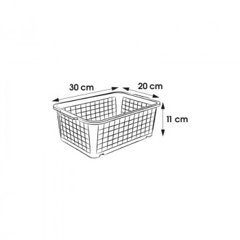 Keeeper mini cesto 30x20x11cm Fred trasparente grigio