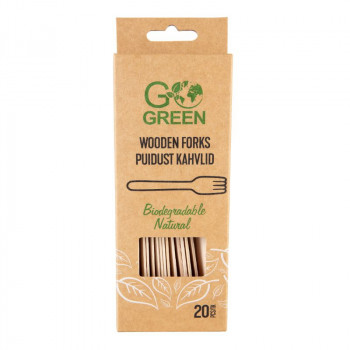 Gogreen Go Green forchette in legno, 20 pz.