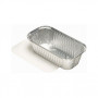 STARPAK vassoi in alluminio con coperchi, 1500 ml, argento