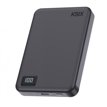 Ksix powerbank Magslim 10000 mAh magnetico 15W USB-C PD 20W display digitale nero