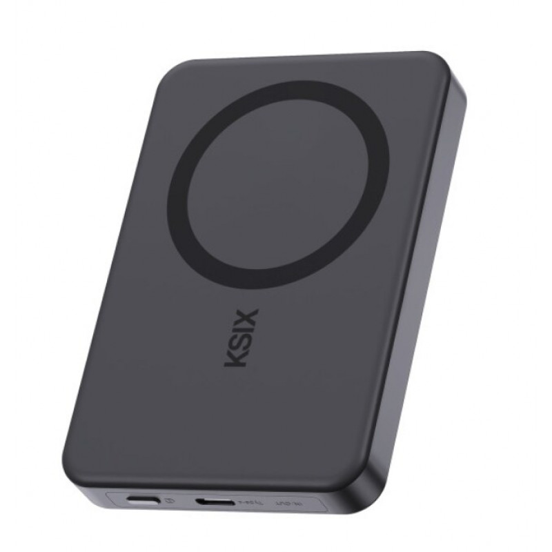 Ksix powerbank Magslim 10000 mAh magnetico 15W USB-C PD 20W display digitale nero