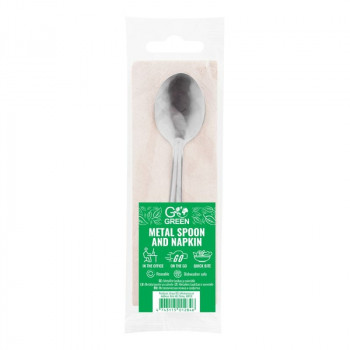 Gogreen Go Green set cucchiaio e tovagliolo in metallo