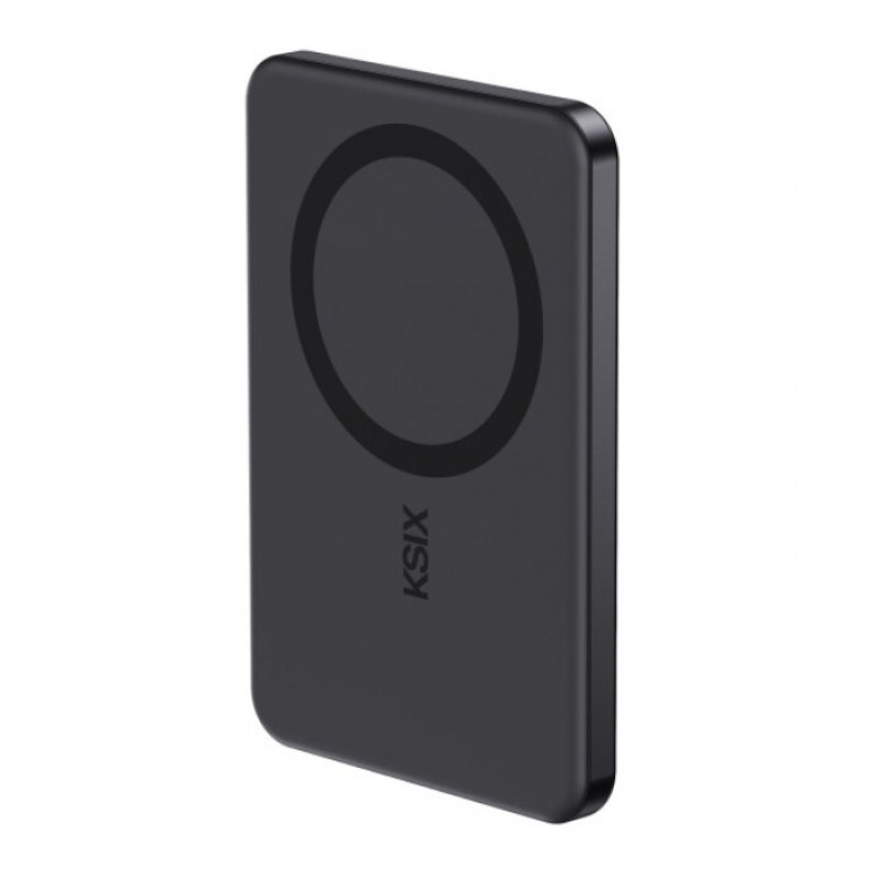 Ksix powerbank Magslim 5000 mAh magnetico USB-C PD 20W display digitale nero