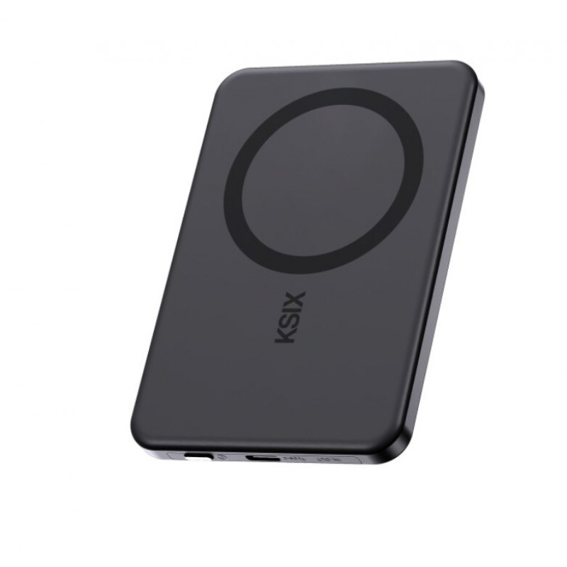 Ksix powerbank Magslim 5000 mAh magnetico USB-C PD 20W display digitale nero