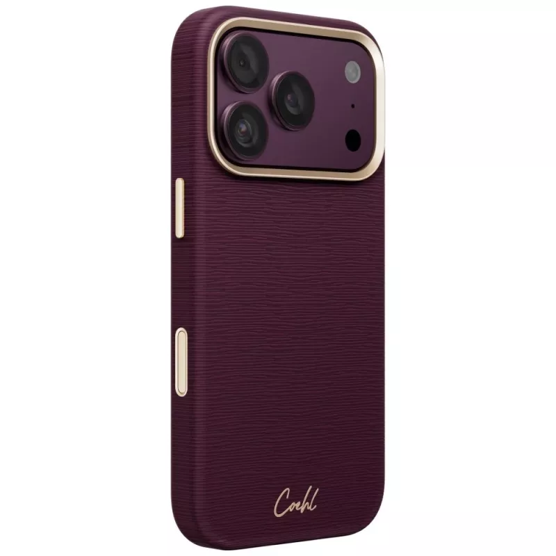 UNIQ Coehl Mirelle custodia per iPhone 18 Pro / 17 Pro ricarica magnetica bordeaux