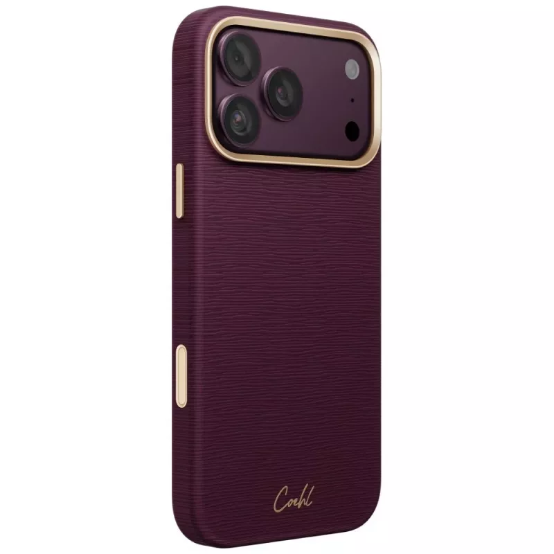 UNIQ Coehl Mirelle custodia per iPhone 18 Pro Max / 17 Pro Max ricarica magnetica bordeaux