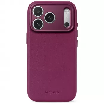 Decoded Leather Backcover – custodia in pelle per iPhone 18 Pro Max / 17 Pro Max, compatibile MagSafe (melanzana)