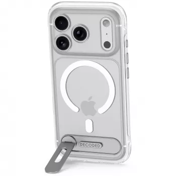 Decoded AntiMicrobial Hybrid Stand Backcover – Custodia con supporto per iPhone 18 Pro Max / 17 Pro Max, compatibile MagSafe (frosted white)