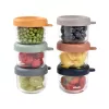 Beaba Set di contenitori in vetro con coperchio 6 x 150 ml Sunrise color mix