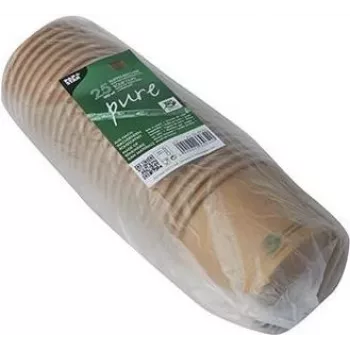 PAPSTAR bicchieri per zuppa pure, rotondi, 350 ml, marrone, cartone di fibra vergine non sbiancato con rivestimento bio