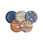 STARPAK piatti monouso con design natalizio, blu/argento/rosso/oro, Ø 23 cm, 25 pz.