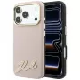 Karl Lagerfeld custodia per cellulare con superficie goffrata e logo in resina, MagSafe, per iPhone 18 Pro / 17 Pro, rosa