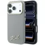 Karl Lagerfeld Saffiano piccolo logo in metallo Script custodia MagSafe per iPhone 18 Pro Max / 17 Pro Max, beige