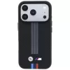 BMW M Quadrille Kevlar Anthrazit & Tricolor Print Lines MagSafe custodia per iPhone 18 Pro Max / 17 Pro Max, nero