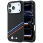 BMW M Quadrille Kevlar Print Tricolor Lines & Metal Logo MagSafe custodia per iPhone 18 Pro Max / 17 Pro Max, nero