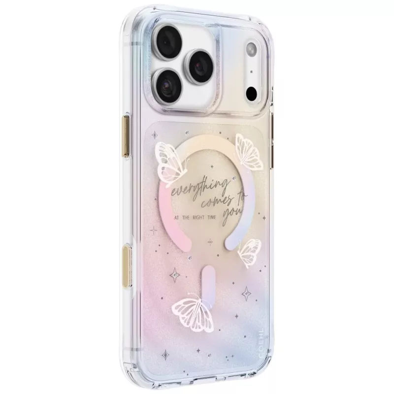 UNIQ Coehl Ellie custodia per iPhone 18 Pro Max / 17 Pro Max, ricarica magnetica, Prism Bloom