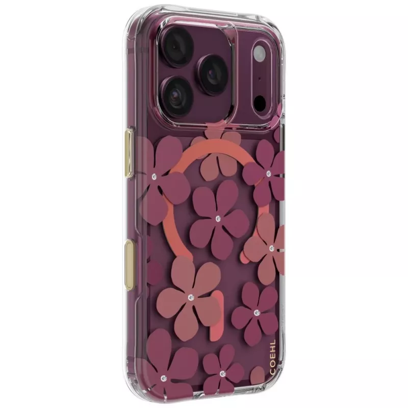 UNIQ Coehl Mila cover per iPhone 18 Pro / 17 Pro, ricarica magnetica, bordeaux