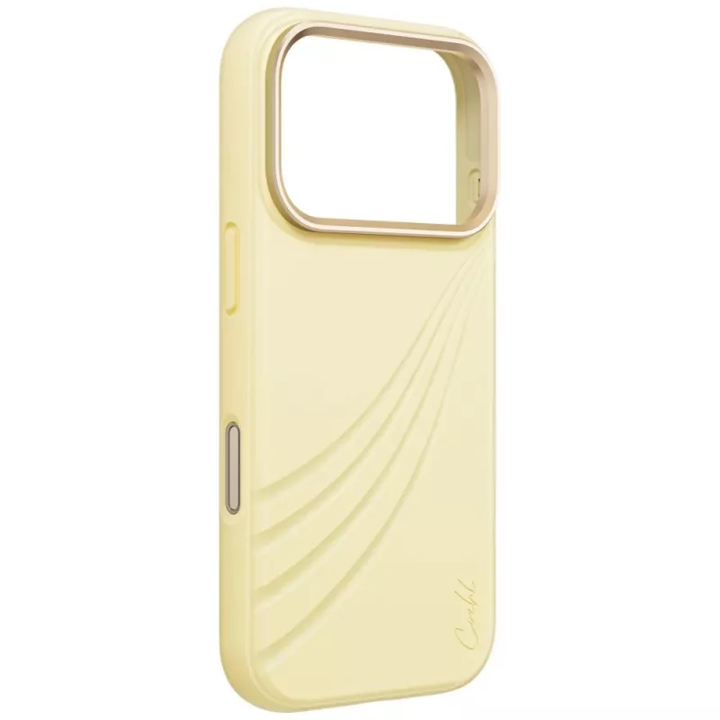 UNIQ Coehl Serina cover per iPhone 18 Pro / 17 Pro, ricarica magnetica, giallo