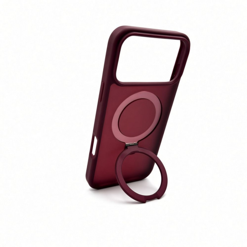 Evelatus Shield cover con MagSafe e supporto per Apple iPhone 18 Pro Max, anello opaco, bordeaux