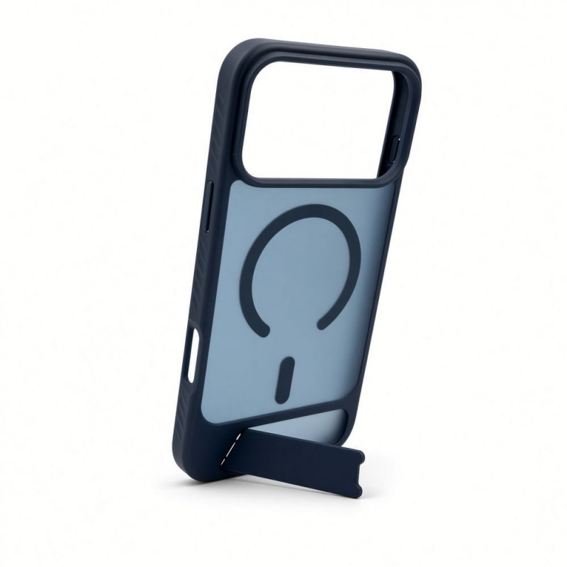Evelatus cover MagSafe con rivestimento in gomma e supporto per Apple iPhone 18 Pro Max, blu navy
