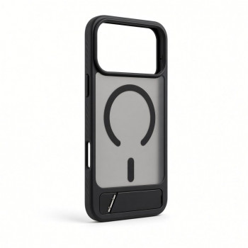 Evelatus cover MagSafe con rivestimento in gomma e supporto per Apple iPhone 18 Pro Max, nero