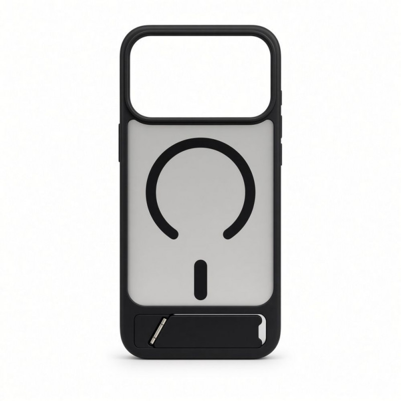 Evelatus cover MagSafe con rivestimento in gomma e supporto per Apple iPhone 18 Pro Max, nero
