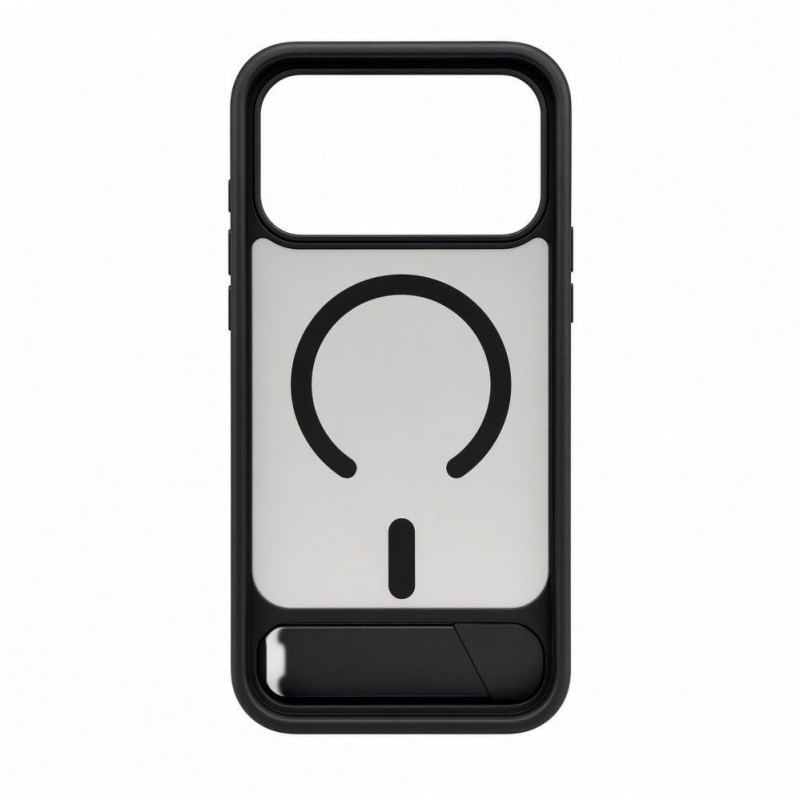 Evelatus cover MagSafe con rivestimento in gomma e supporto per Apple iPhone 18 Pro Max, nero