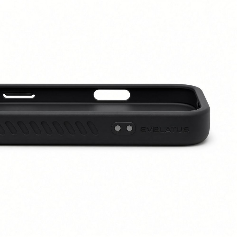 Evelatus cover MagSafe con rivestimento in gomma e supporto per Apple iPhone 18 Pro Max, nero