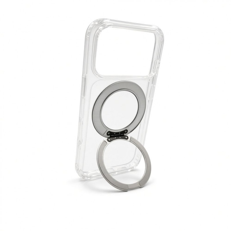 Evelatus cover Hybrid MagSafe con supporto in metallo 360 per Apple iPhone 18 Pro, PC+TPU, trasparente