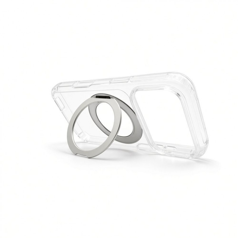 Evelatus cover Hybrid MagSafe con supporto in metallo 360 per Apple iPhone 18 Pro, PC+TPU, trasparente