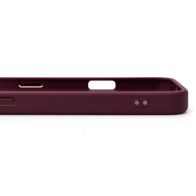 Evelatus Shield cover con MagSafe e supporto per Apple iPhone 18 Pro, anello opaco, bordeaux