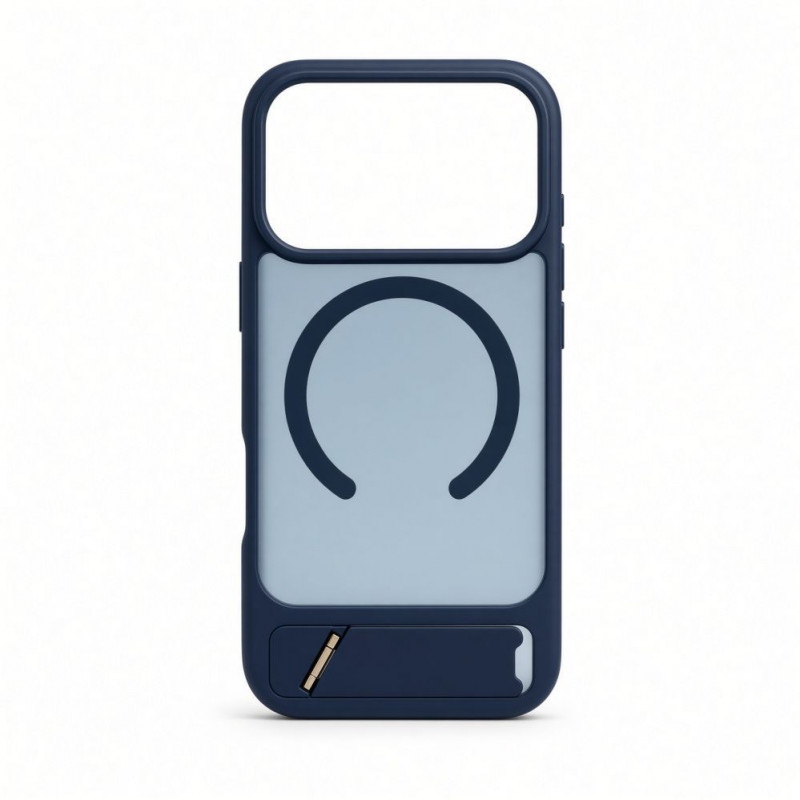 Evelatus cover MagSafe con rivestimento in gomma e supporto per Apple iPhone 18 Pro, blu navy