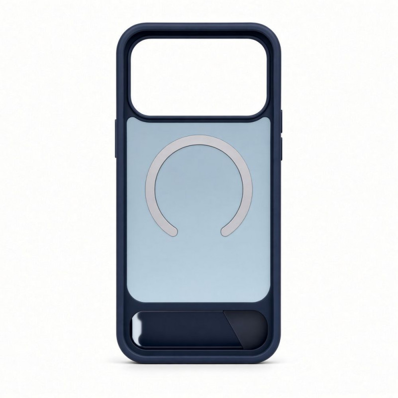 Evelatus cover MagSafe con rivestimento in gomma e supporto per Apple iPhone 18 Pro, blu navy