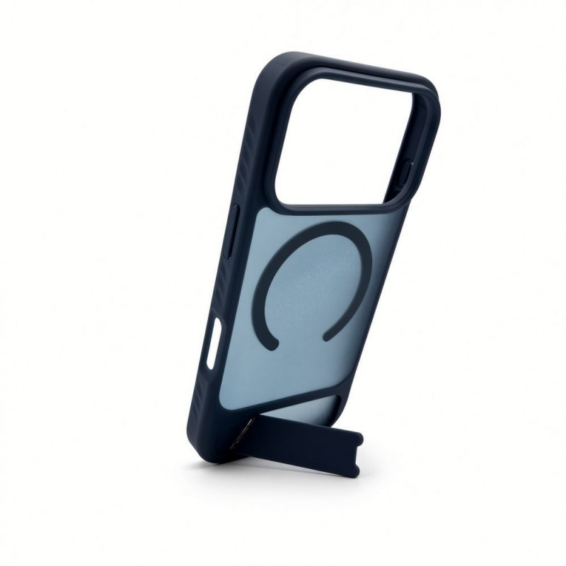 Evelatus cover MagSafe con rivestimento in gomma e supporto per Apple iPhone 18 Pro, blu navy