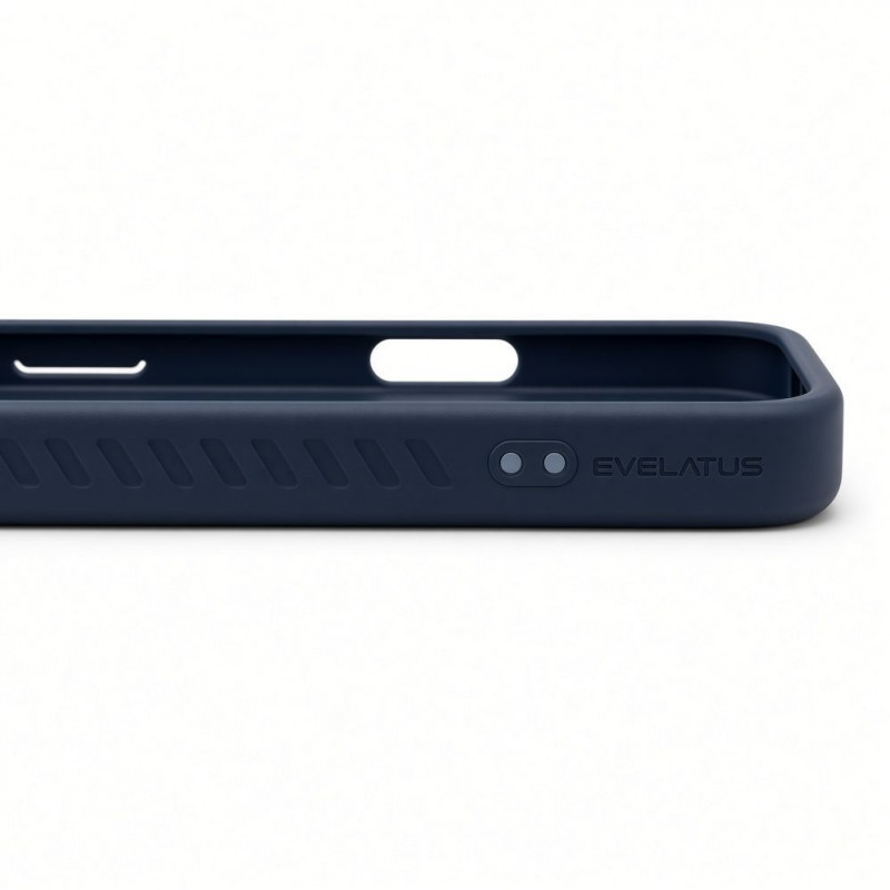 Evelatus cover MagSafe con rivestimento in gomma e supporto per Apple iPhone 18 Pro, blu navy