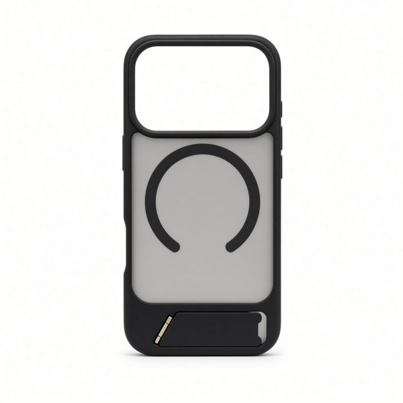 Evelatus cover MagSafe con rivestimento in gomma e supporto per Apple iPhone 18 Pro, nero