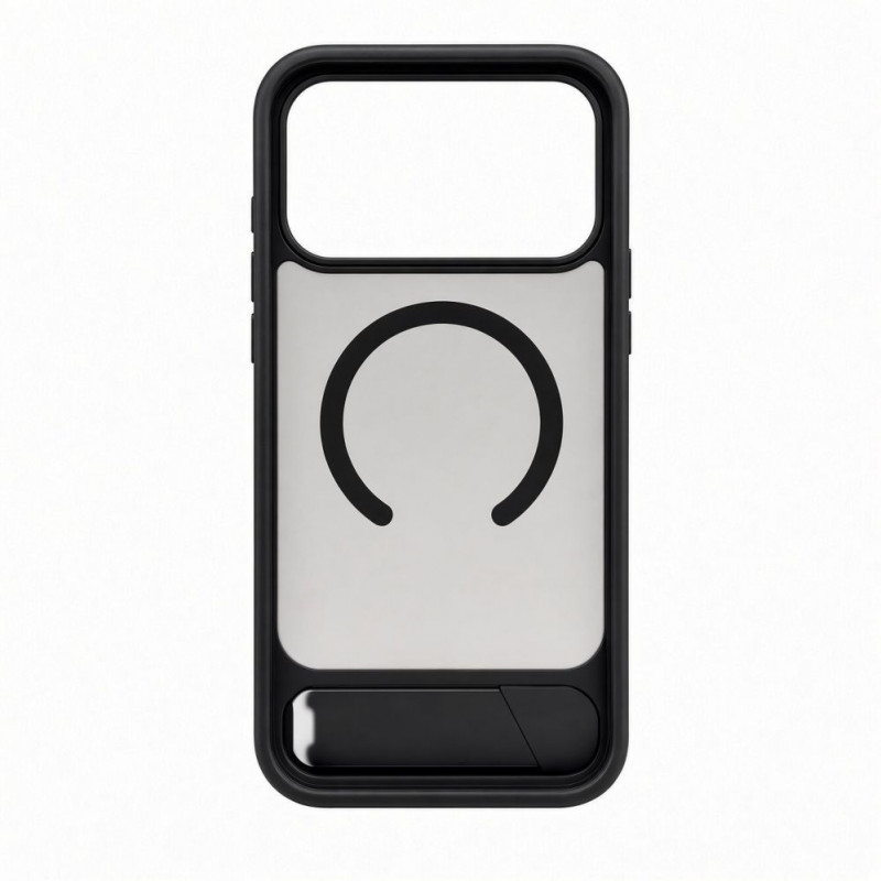 Evelatus cover MagSafe con rivestimento in gomma e supporto per Apple iPhone 18 Pro, nero
