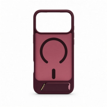 Evelatus cover MagSafe con rivestimento in gomma e supporto per Apple iPhone 18 Pro Max, bordeaux