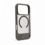 Evelatus cover MagSafe con rivestimento in gomma e supporto per Apple iPhone 18 Pro, grigio fumo