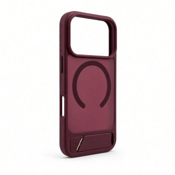 Evelatus cover MagSafe con rivestimento in gomma e supporto per Apple iPhone 18 Pro, bordeaux